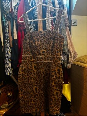 Olivaceous Brown Leopard Print Strappy Dress